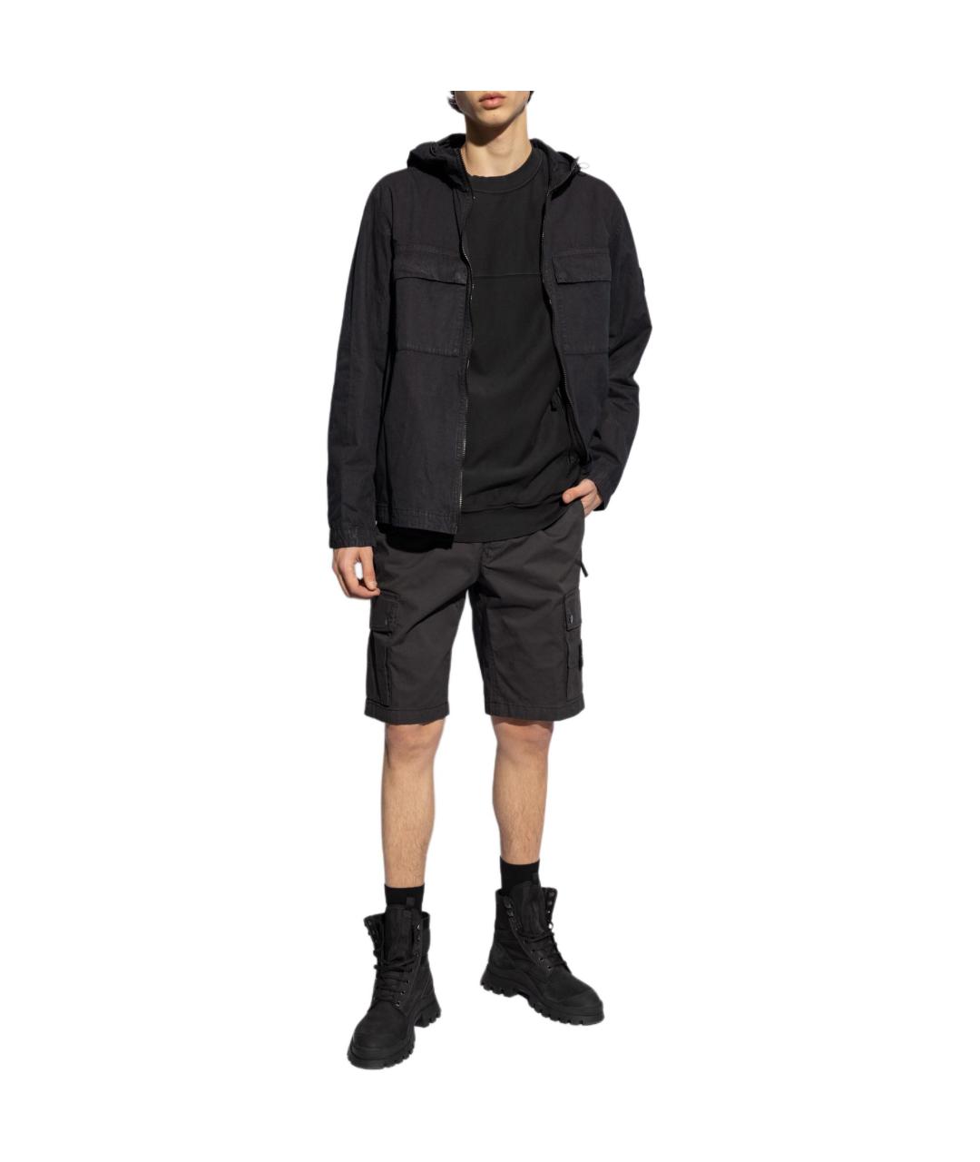 STONE ISLAND Черные шорты, фото 2