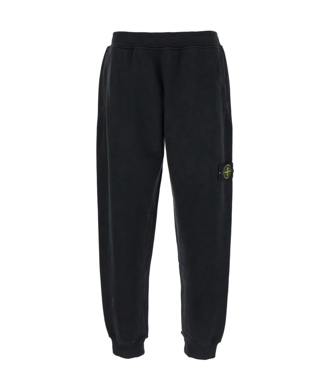 STONE ISLAND Черные хлопковые повседневные брюки, фото 1