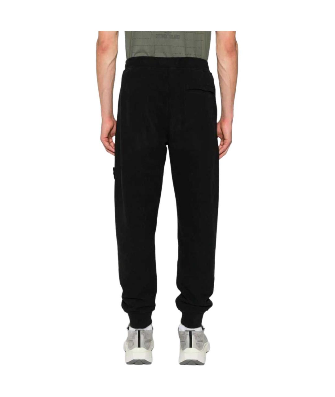 STONE ISLAND Черные хлопковые повседневные брюки, фото 4
