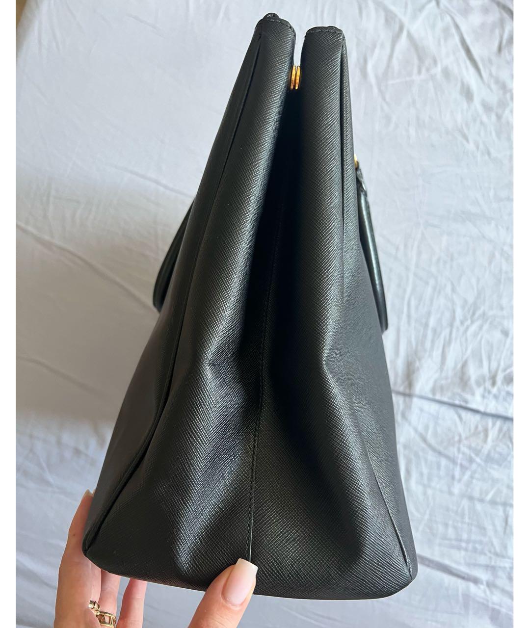 PRADA Черная кожаная сумка тоут, фото 4