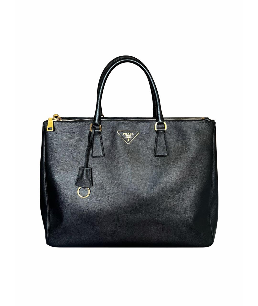 PRADA Черная кожаная сумка тоут, фото 1