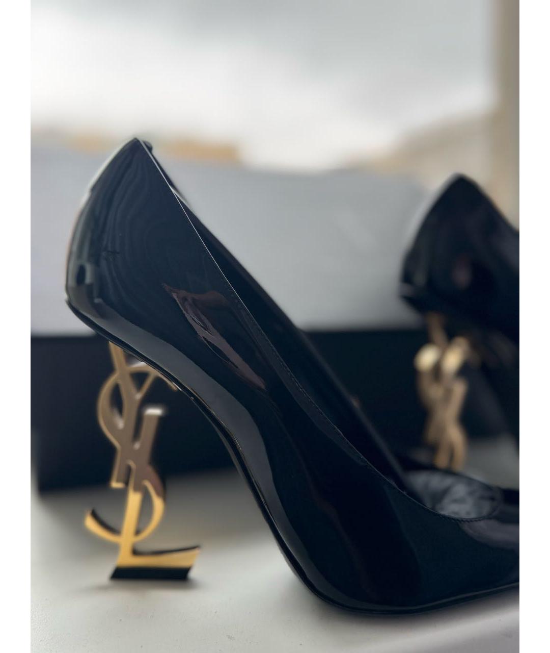 SAINT LAURENT Черные кожаные туфли, фото 3