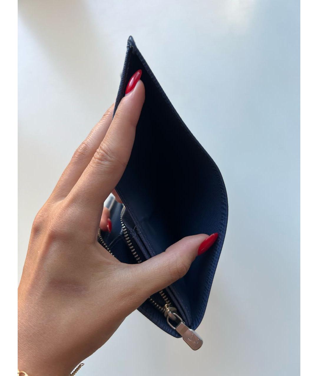 LOUIS VUITTON Синий кожаный кошелек, фото 7