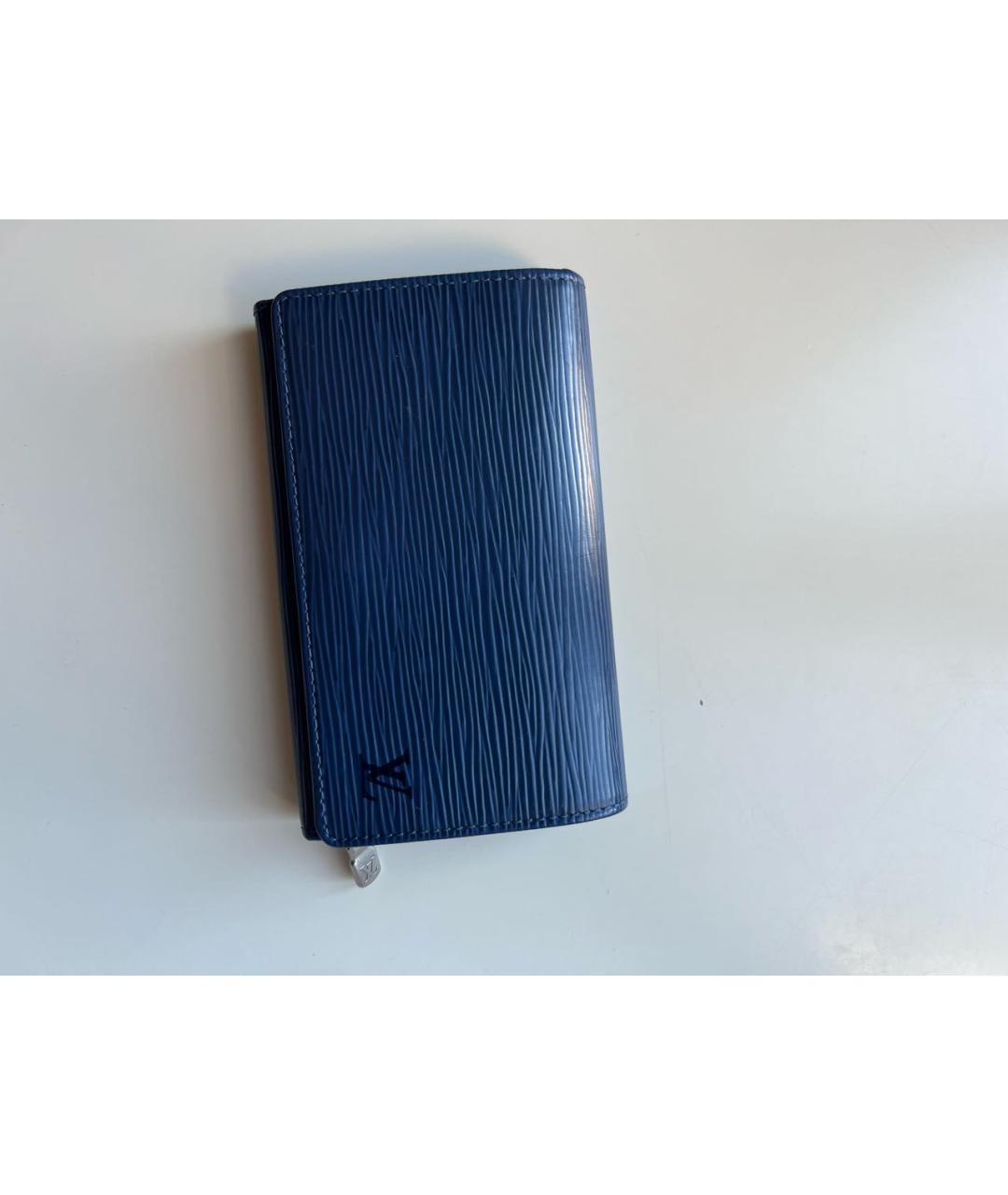 LOUIS VUITTON Синий кожаный кошелек, фото 8