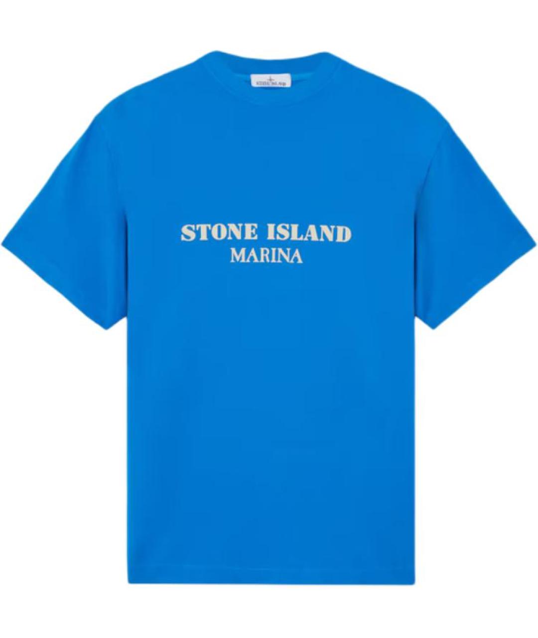 STONE ISLAND Синяя хлопковая футболка, фото 1