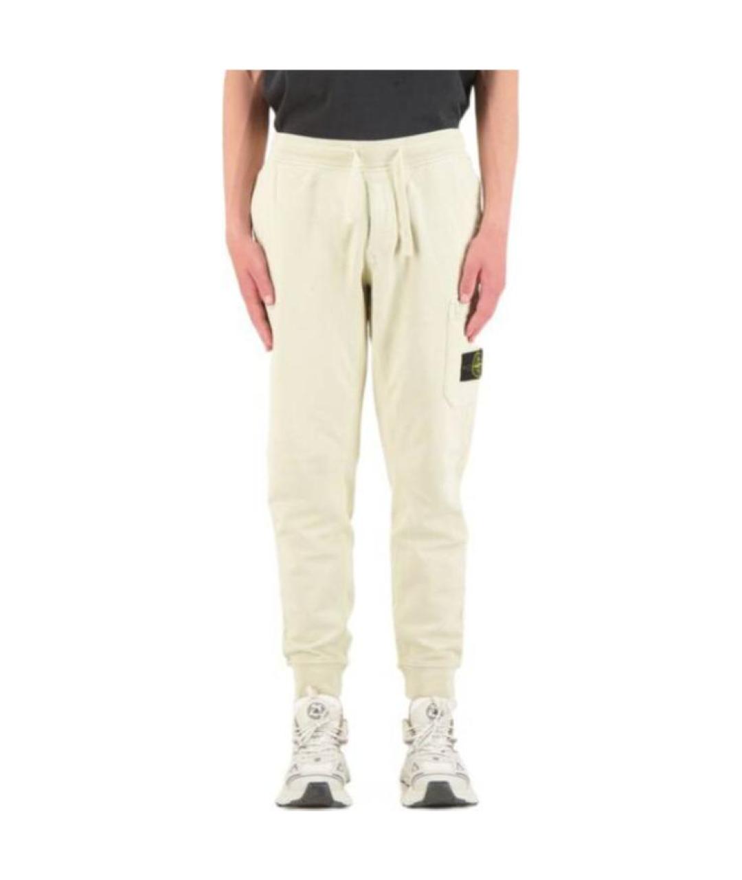 STONE ISLAND Бежевые классические брюки, фото 6