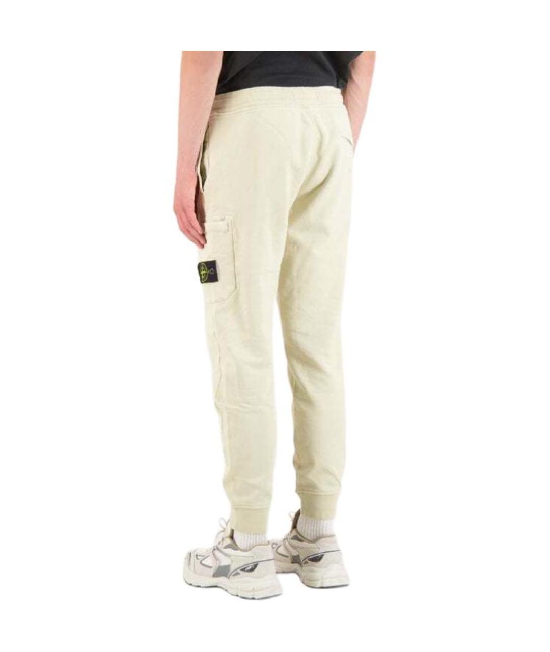 STONE ISLAND Бежевые классические брюки, фото 3