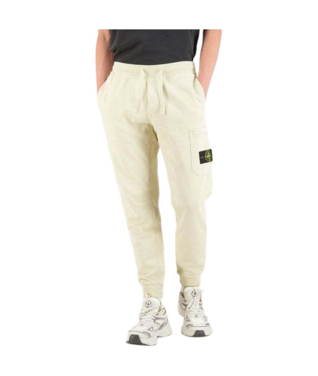 STONE ISLAND Бежевые классические брюки, фото 2