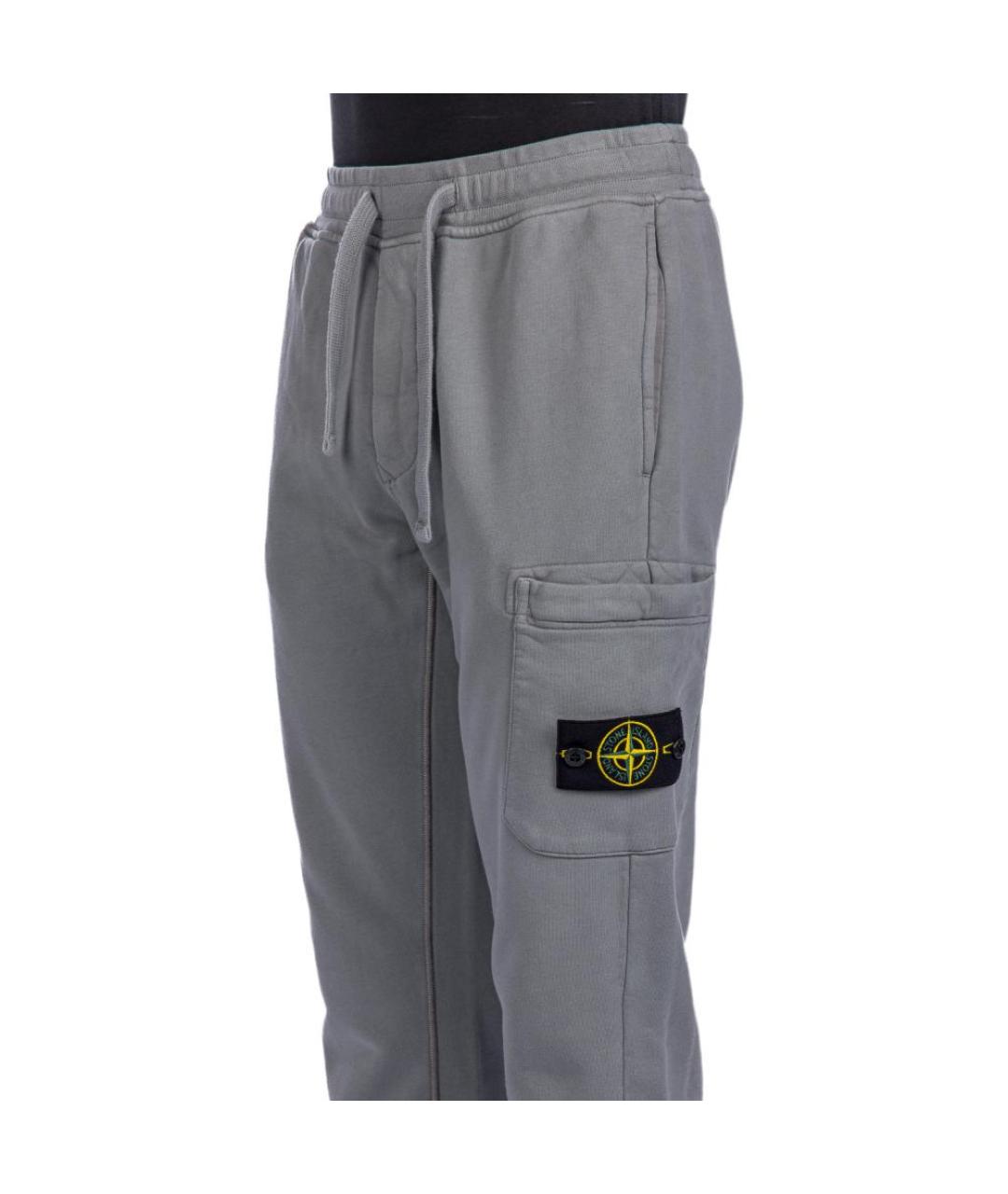 STONE ISLAND Серые повседневные брюки, фото 4