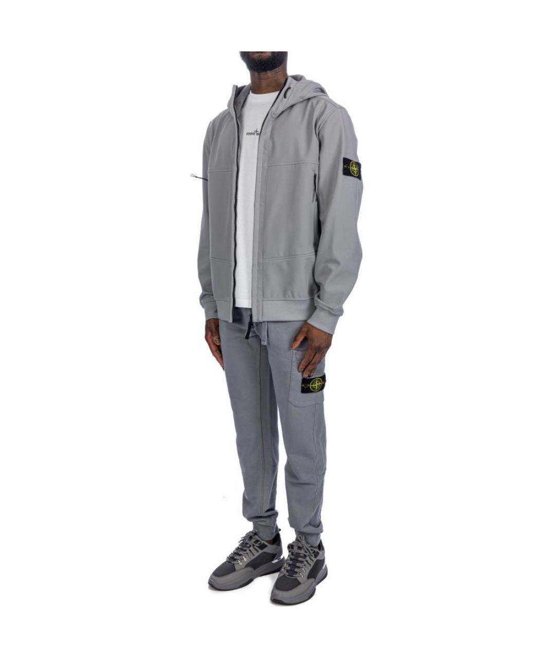 STONE ISLAND Серые повседневные брюки, фото 3