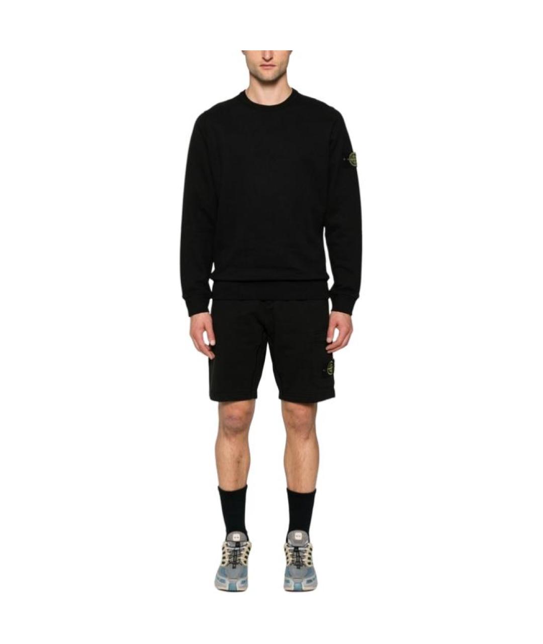 STONE ISLAND Черные шорты, фото 2