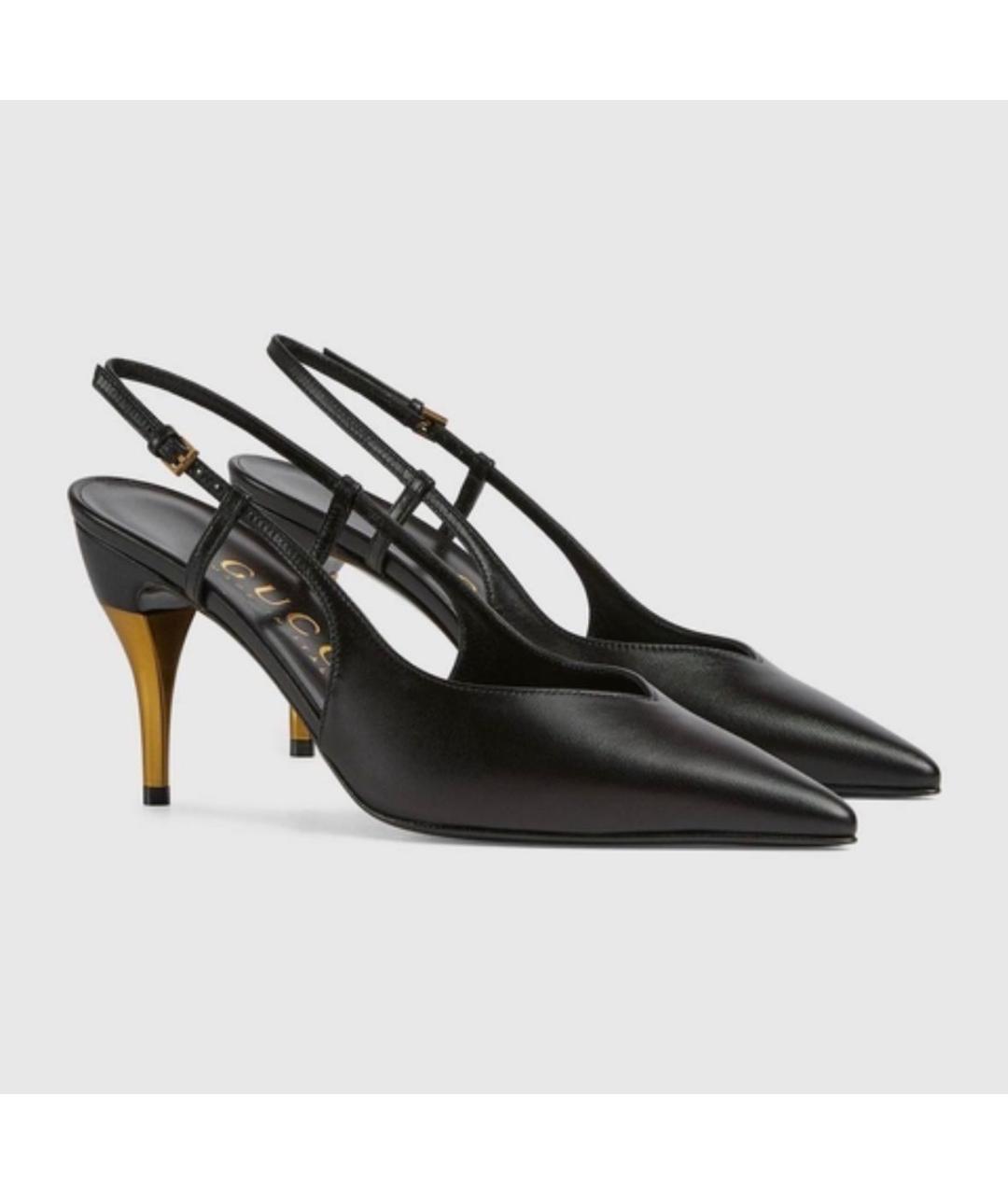 GUCCI Черные кожаные туфли, фото 2