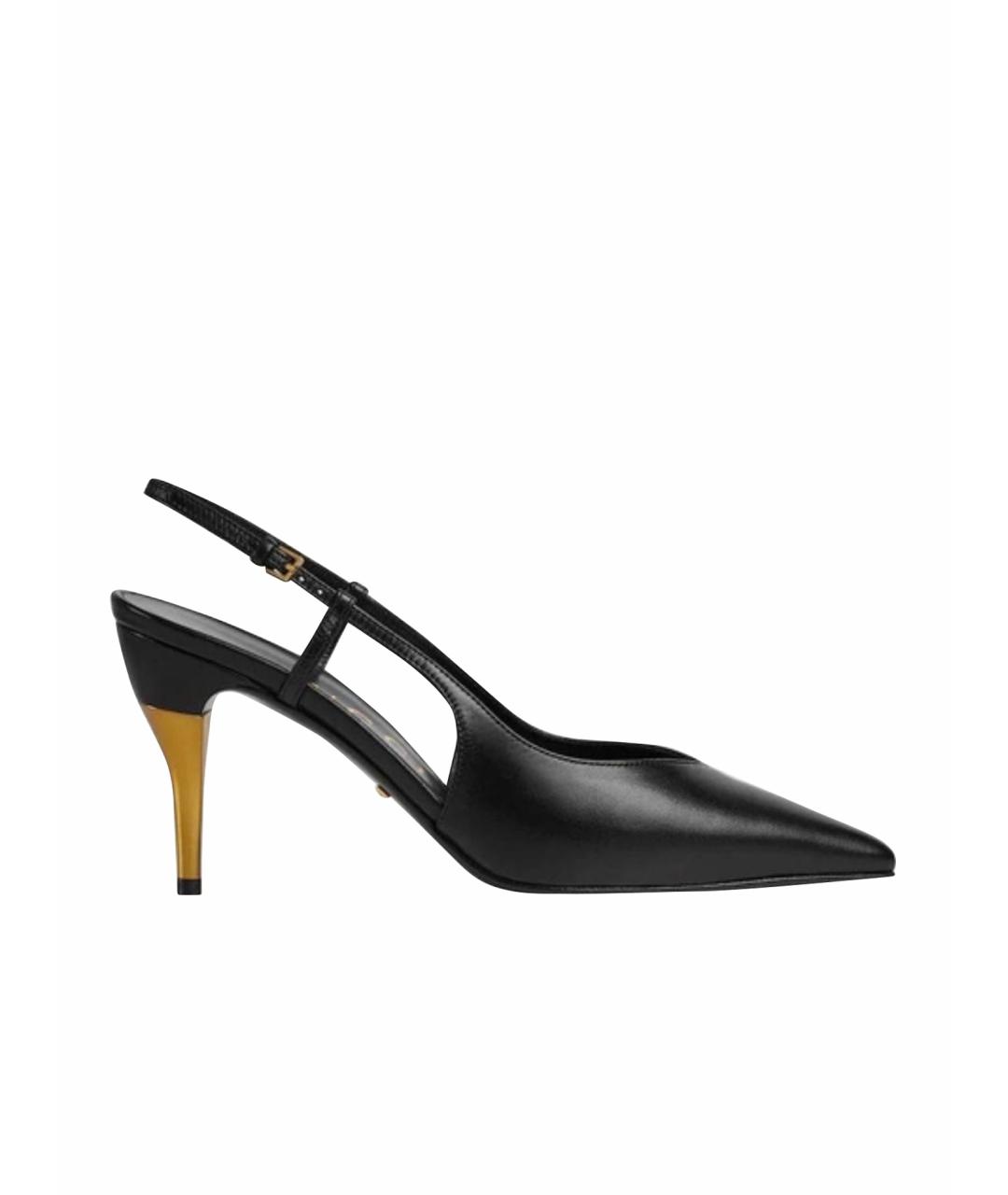 GUCCI Черные кожаные туфли, фото 1