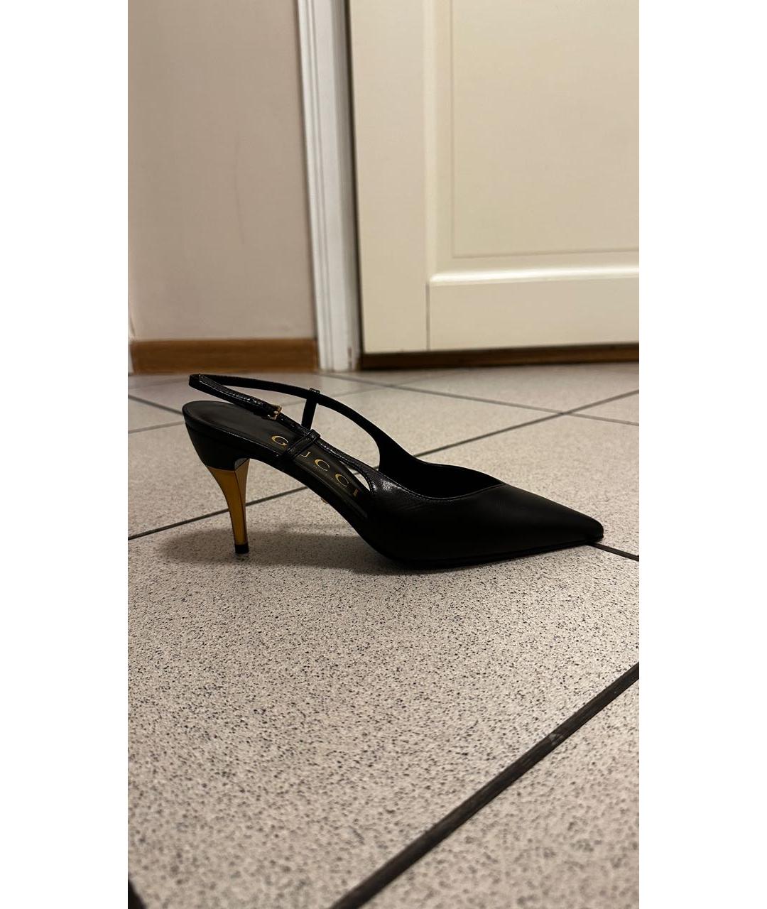 GUCCI Черные кожаные туфли, фото 5