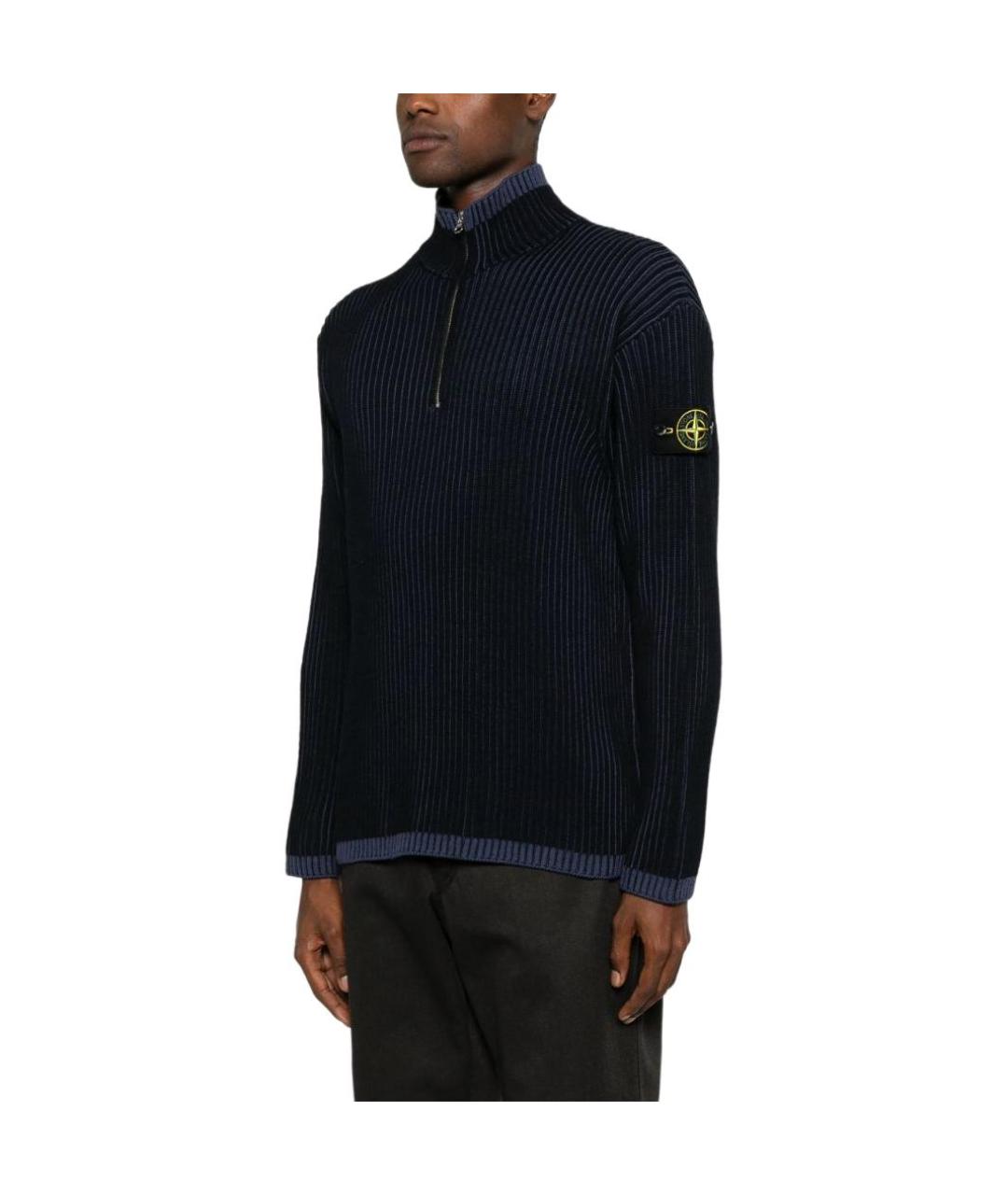 STONE ISLAND Темно-синий джемпер / свитер, фото 4