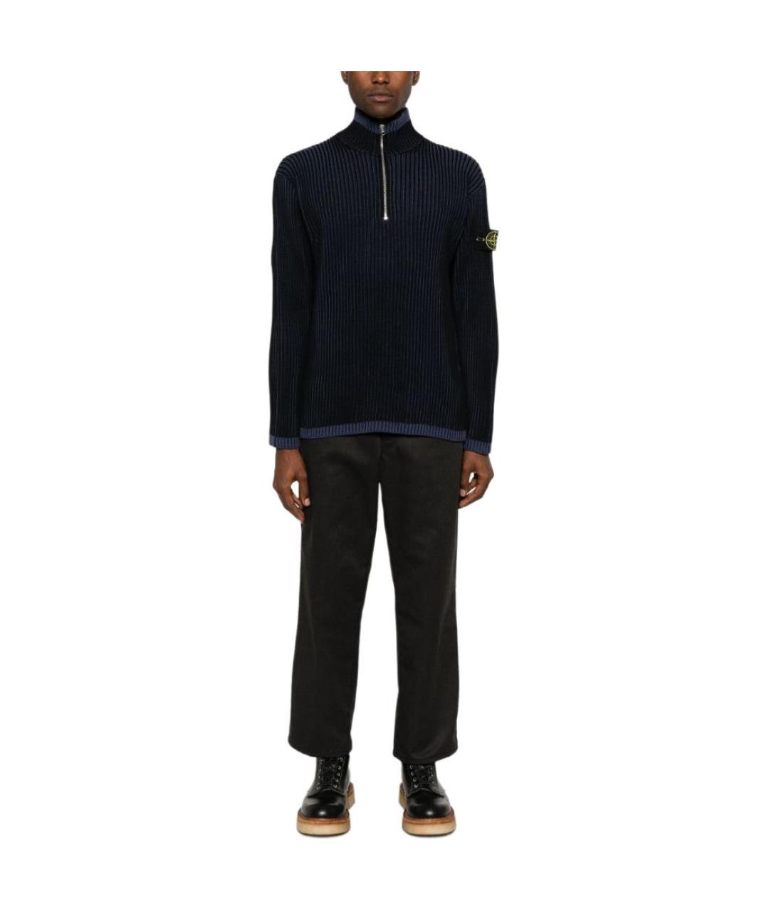 STONE ISLAND Темно-синий джемпер / свитер, фото 3