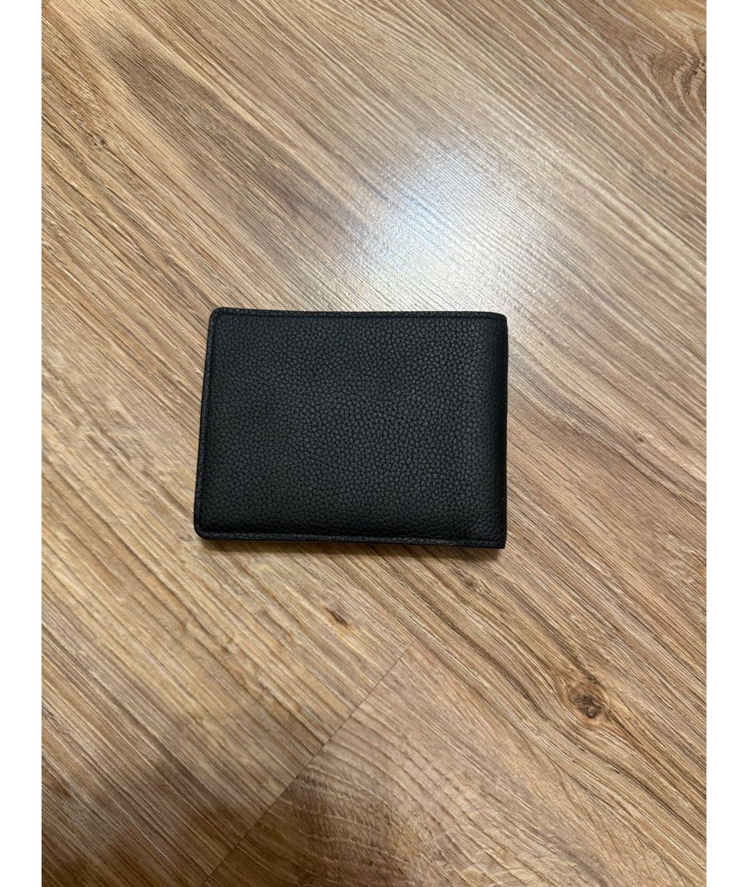 LOUIS VUITTON Черный кожаный кошелек, фото 2