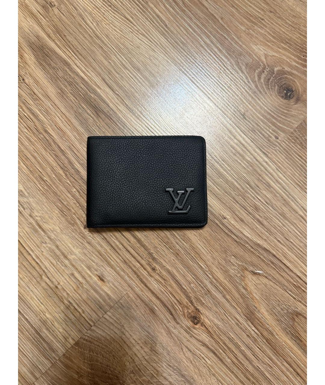 LOUIS VUITTON Черный кожаный кошелек, фото 3