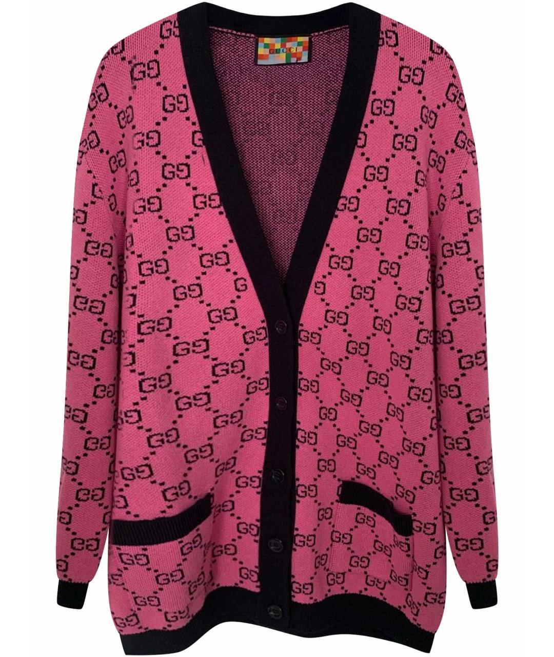 GUCCI Розовый шерстяной кардиган, фото 1
