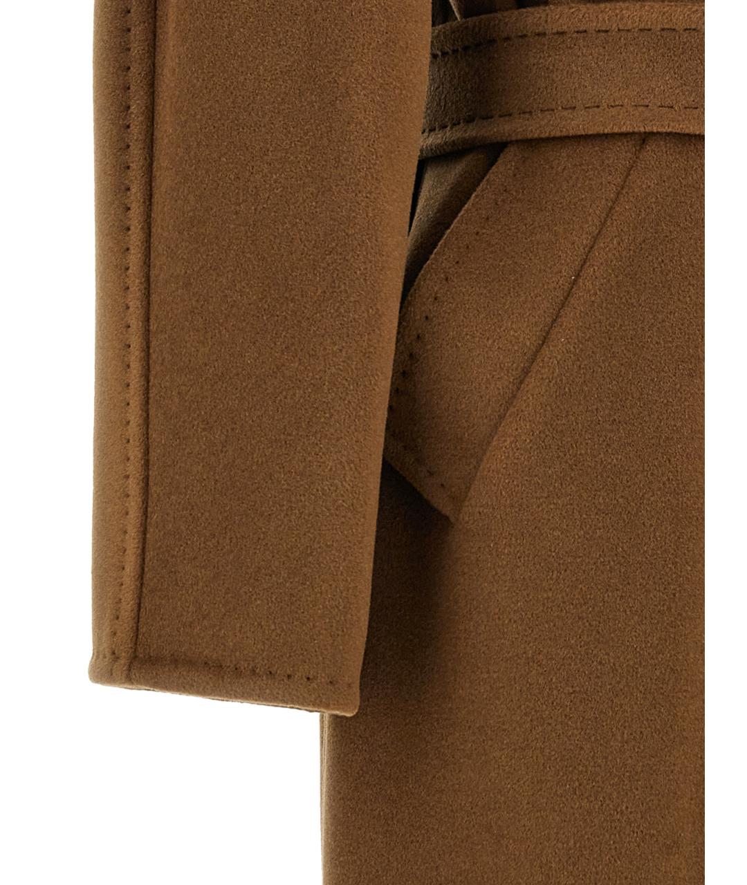 MAX MARA Коричневое шерстяное пальто, фото 4