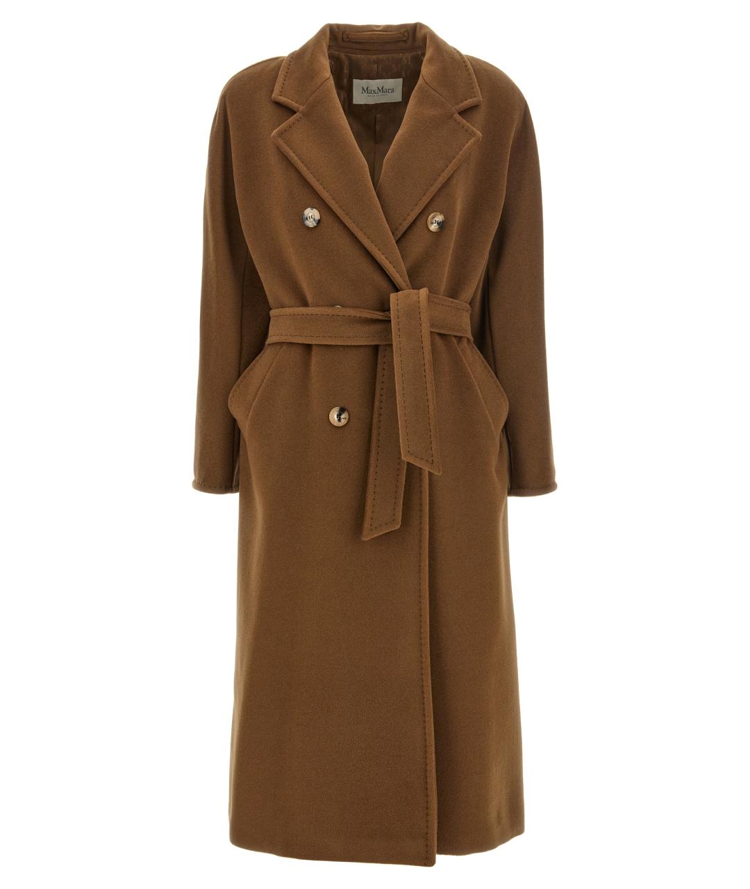 MAX MARA Коричневое шерстяное пальто, фото 1