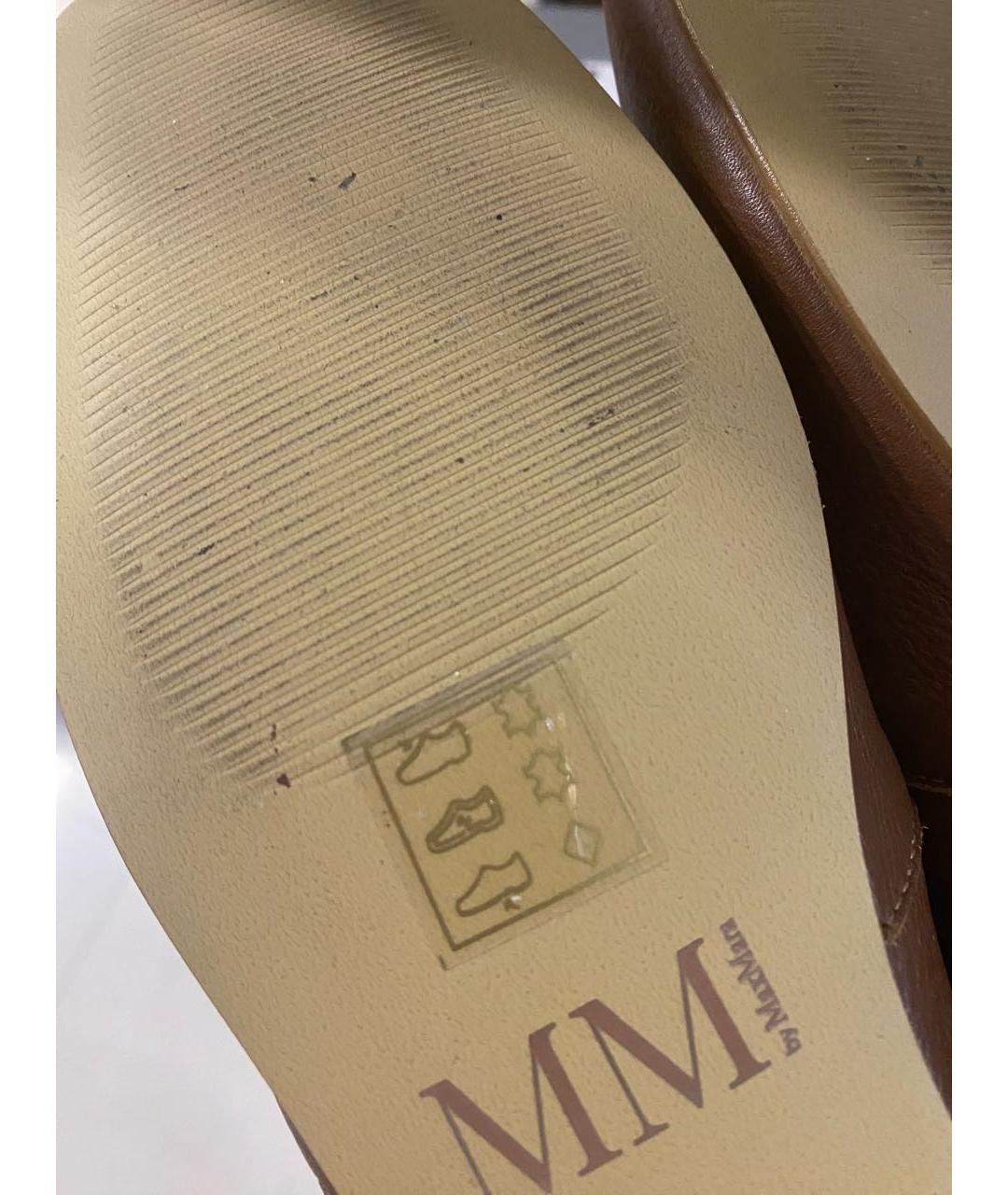 MAX MARA Коричневые кожаные балетки, фото 3