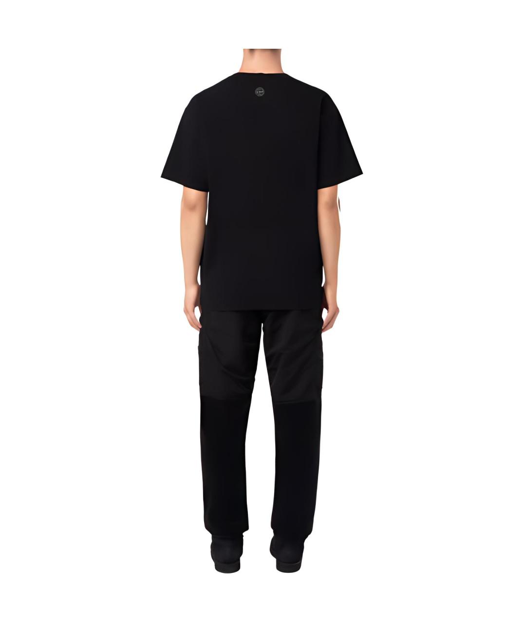 STONE ISLAND Черная хлопковая футболка, фото 2