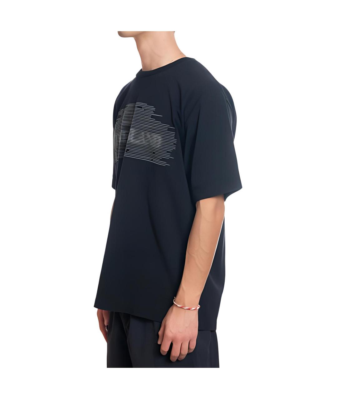 STONE ISLAND Черная хлопковая футболка, фото 5