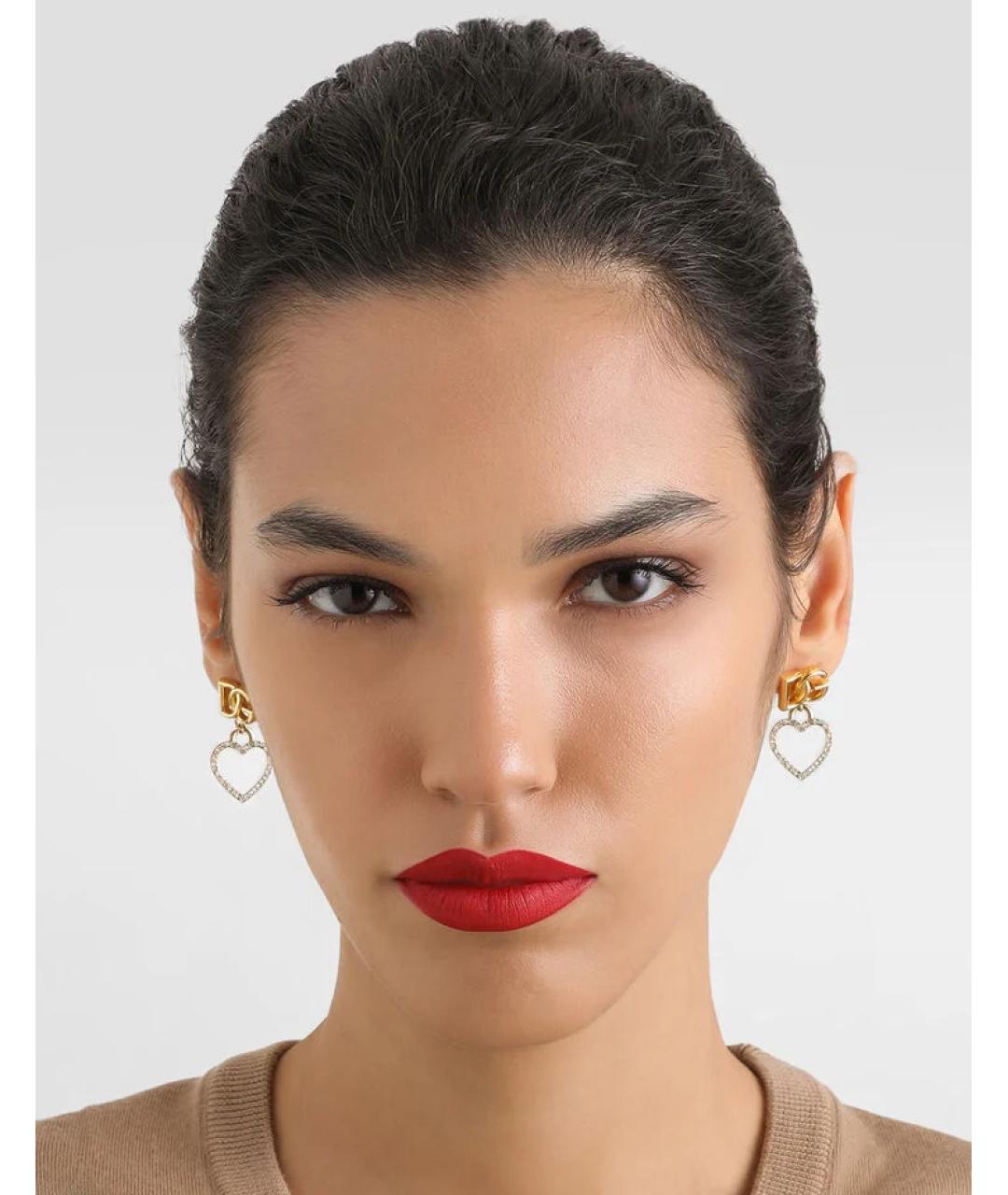 DOLCE&GABBANA Золотые металлические серьги, фото 3