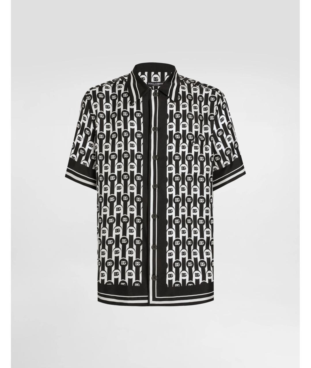 DOLCE&GABBANA Черная шелковая кэжуал рубашка, фото 6