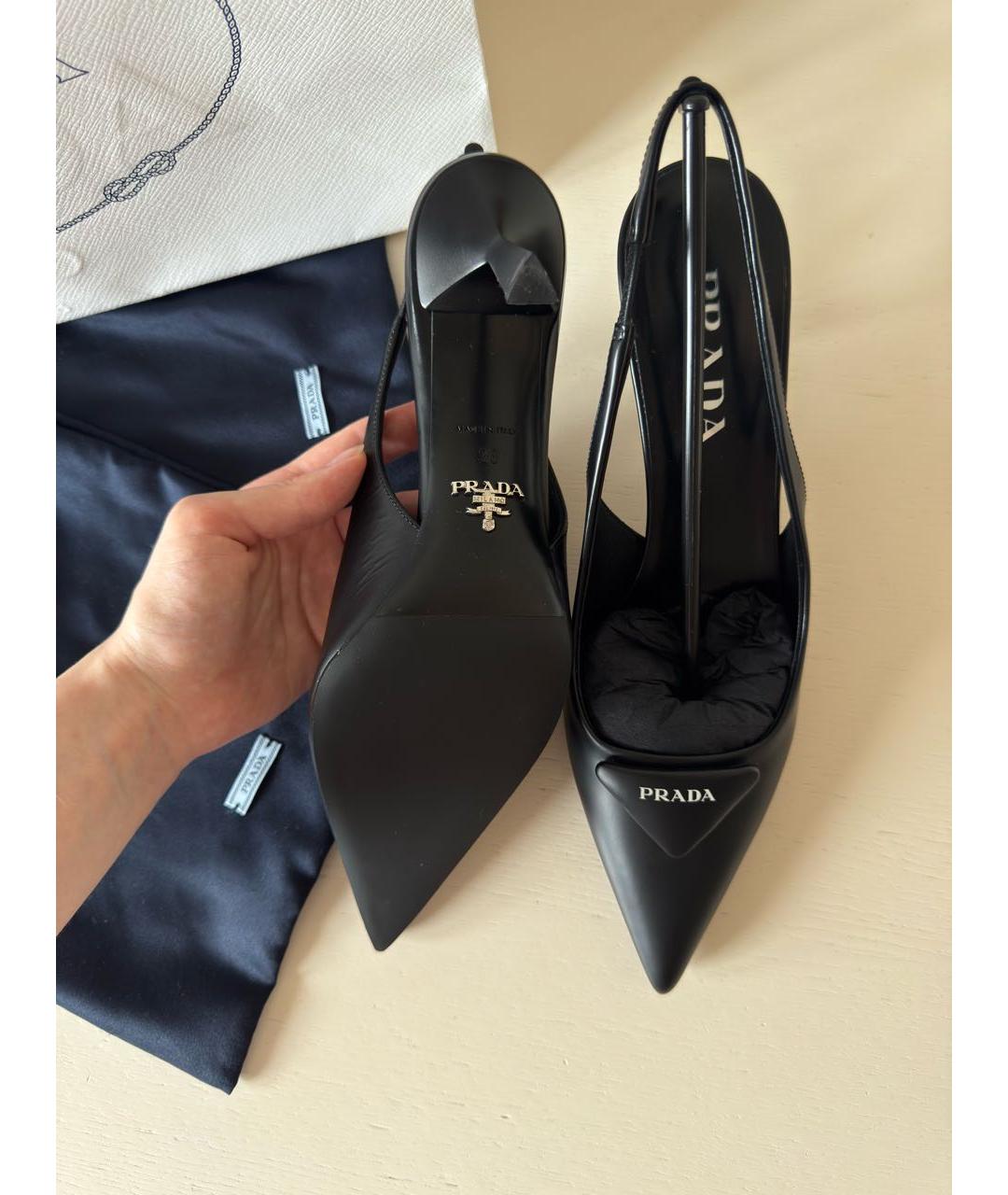PRADA Черные кожаные туфли, фото 5