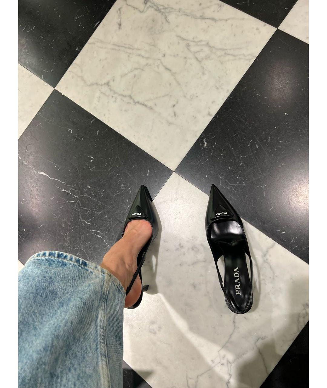 PRADA Черные кожаные туфли, фото 6