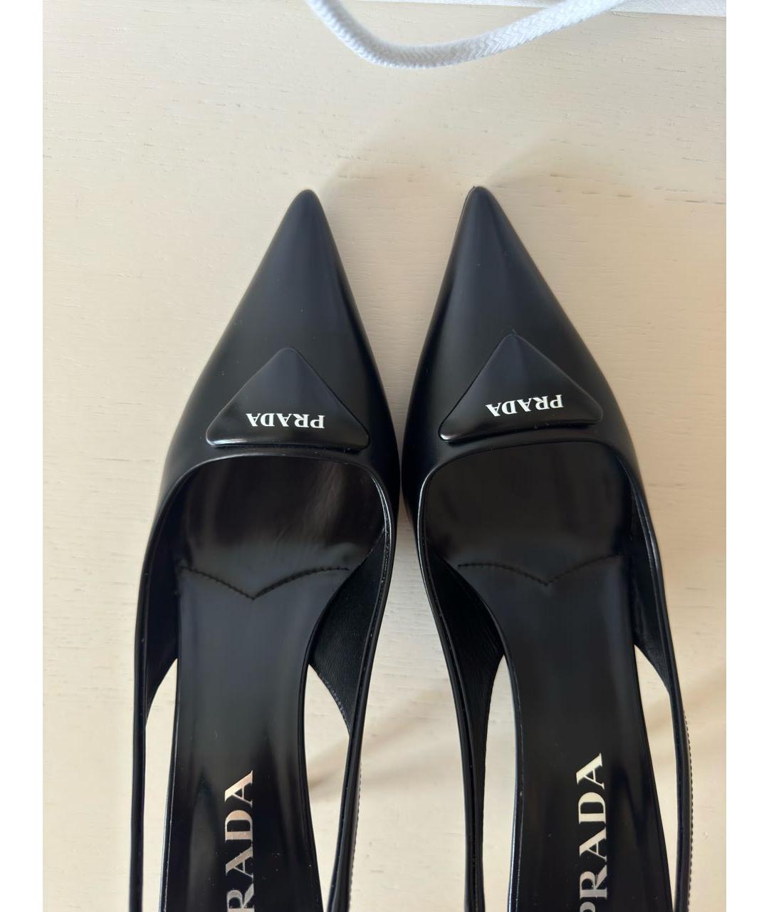 PRADA Черные кожаные туфли, фото 3