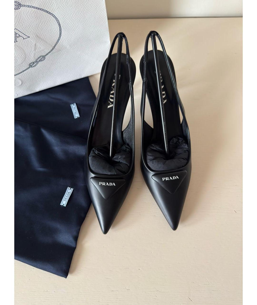 PRADA Черные кожаные туфли, фото 2