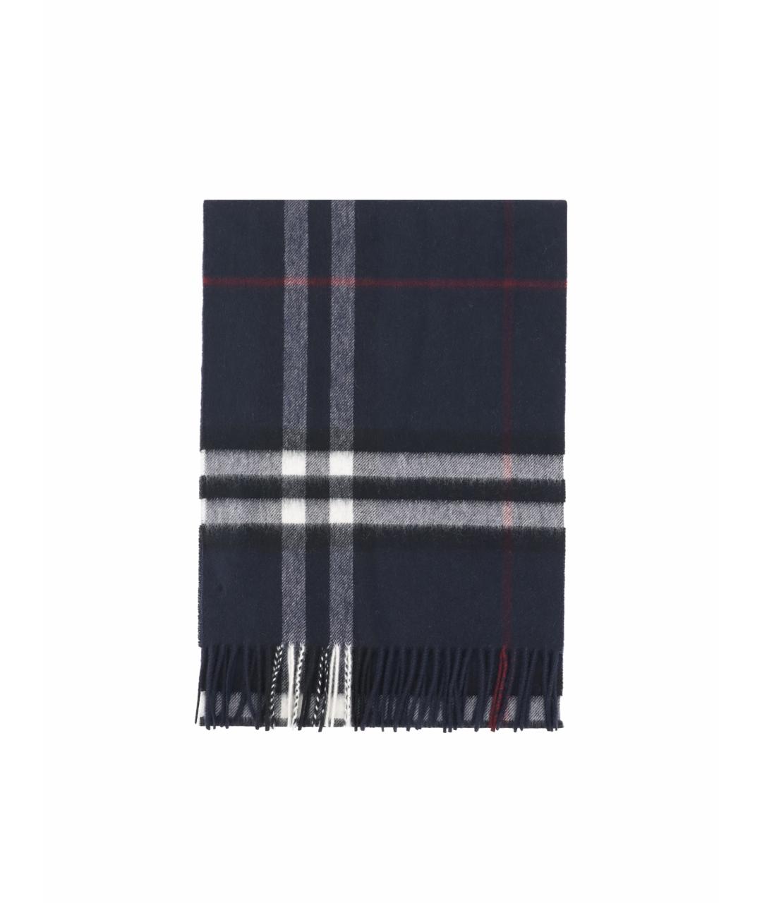 BURBERRY Темно-синий кашемировый шарф, фото 1