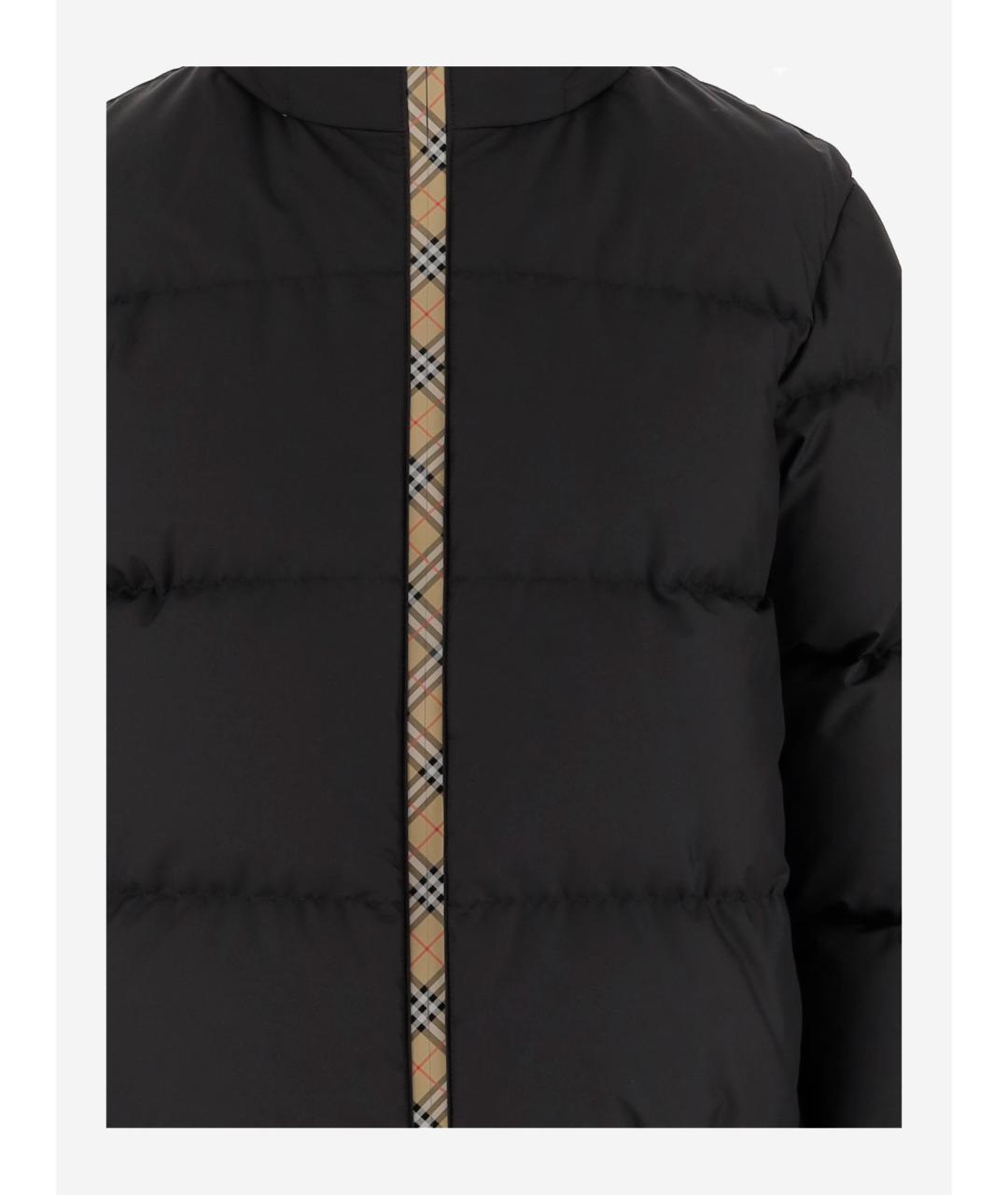 BURBERRY Черный полиэстеровый пуховик, фото 3