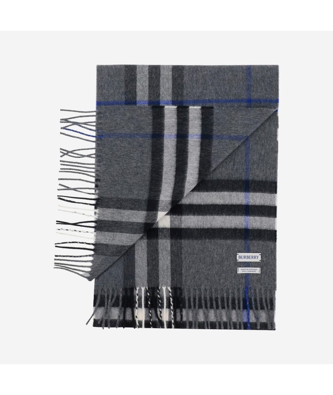 BURBERRY Серый кашемировый шарф, фото 3