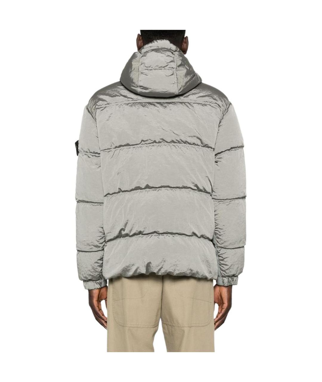 STONE ISLAND Серый пуховик, фото 5