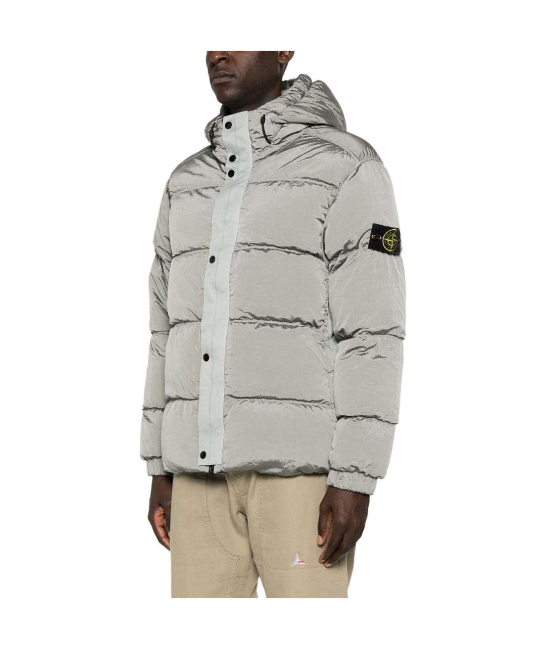 STONE ISLAND Серый пуховик, фото 4