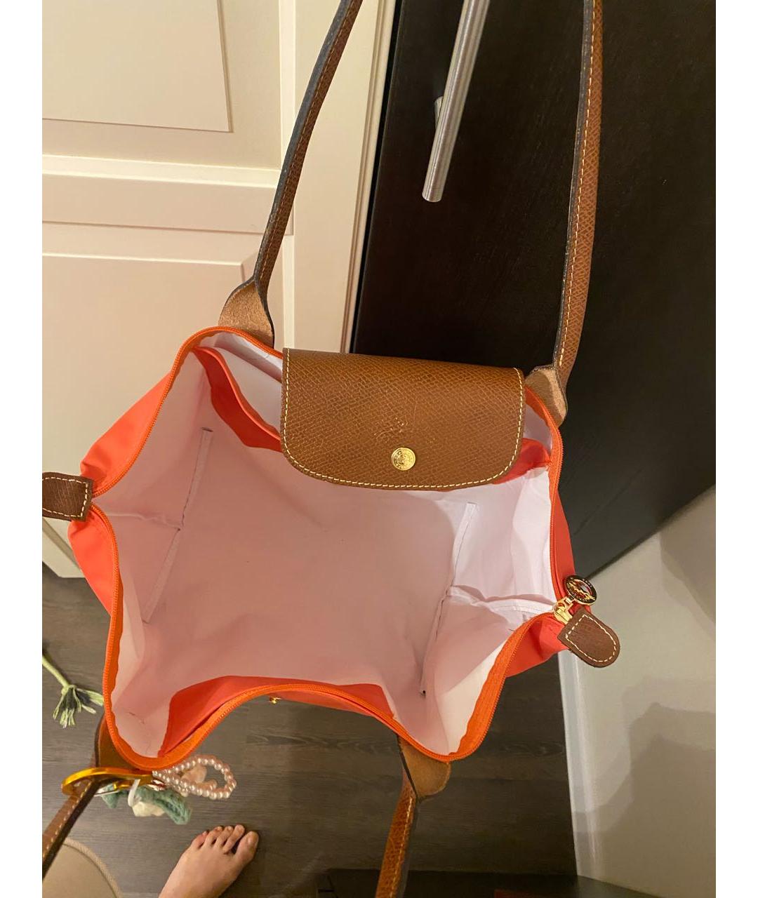 LONGCHAMP Оранжевая синтетическая сумка тоут, фото 4