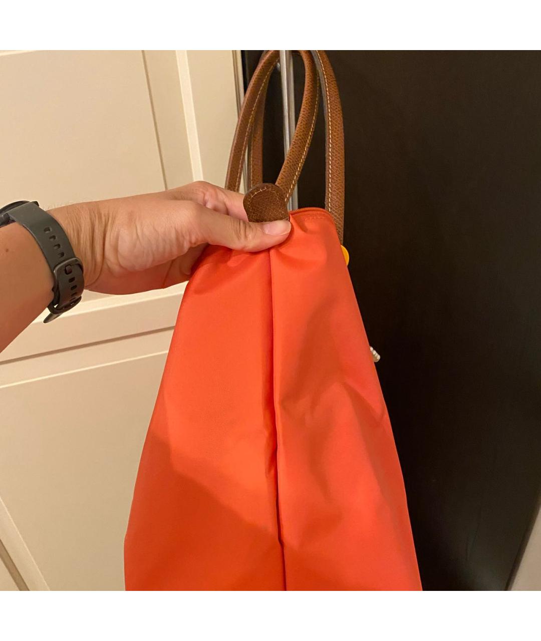 LONGCHAMP Оранжевая синтетическая сумка тоут, фото 7