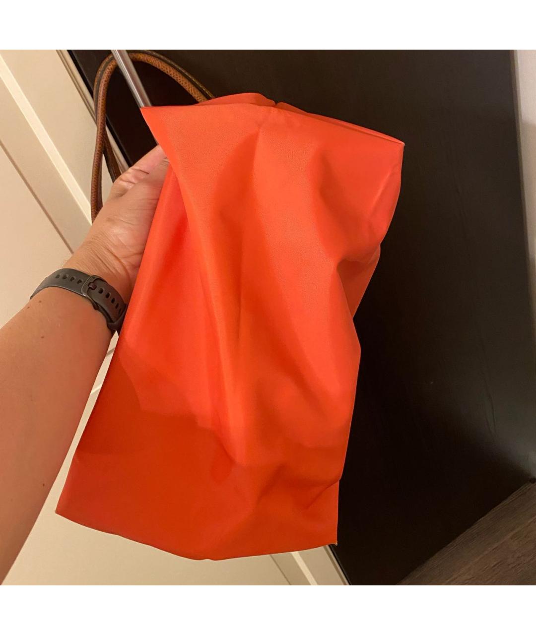 LONGCHAMP Оранжевая синтетическая сумка тоут, фото 6