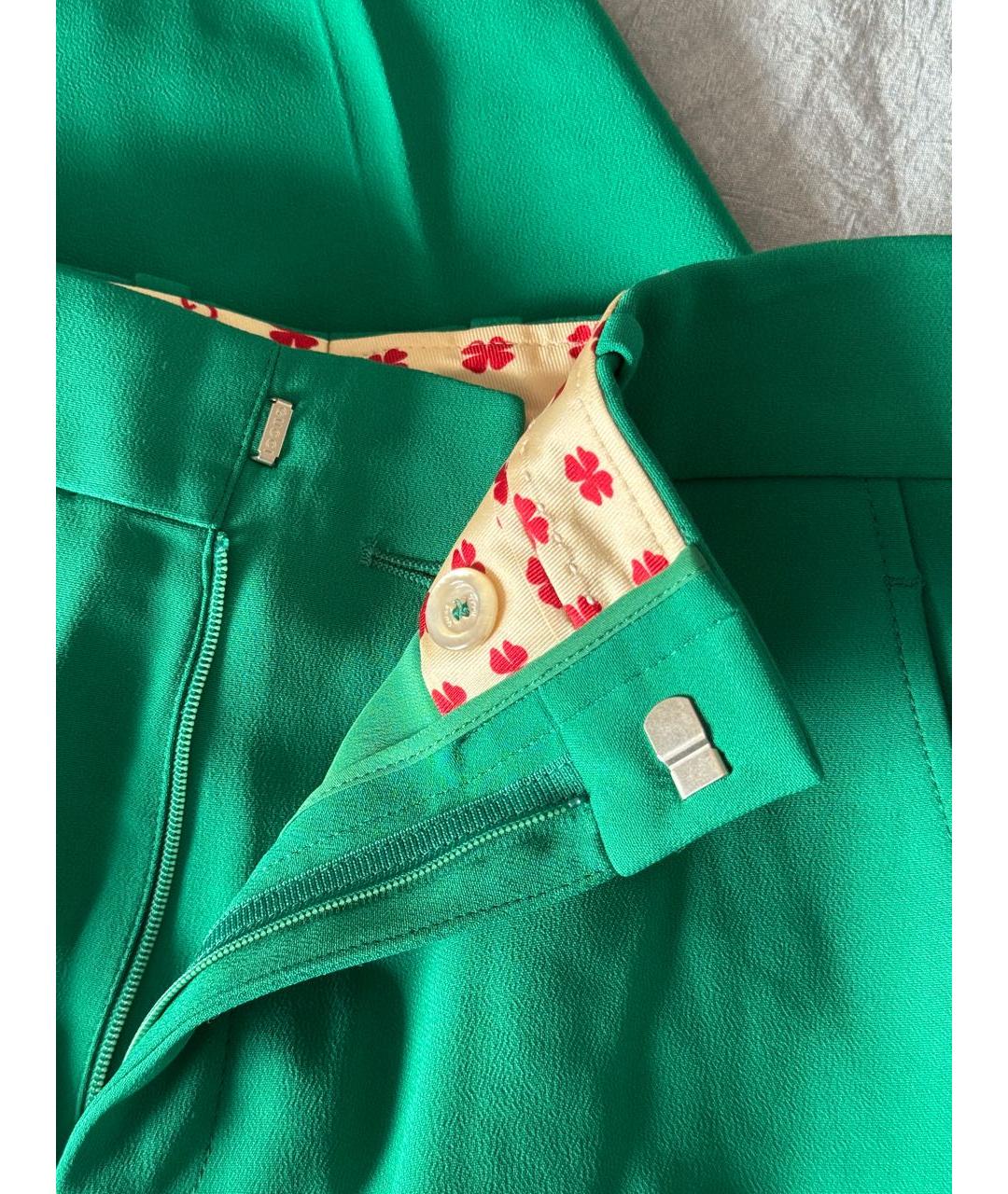 GUCCI Зеленые прямые брюки, фото 5