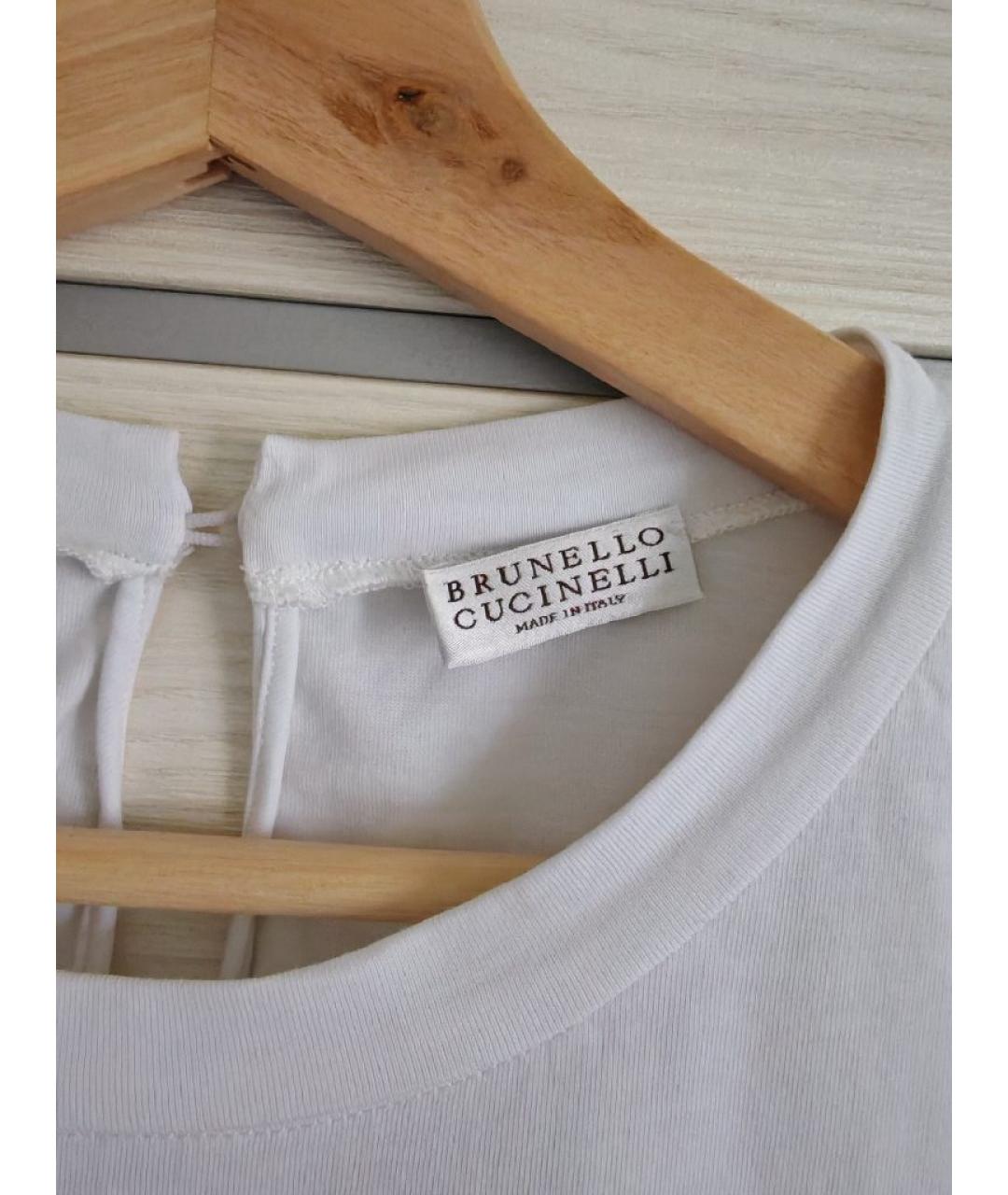 BRUNELLO CUCINELLI Белая хлопковая футболка, фото 3