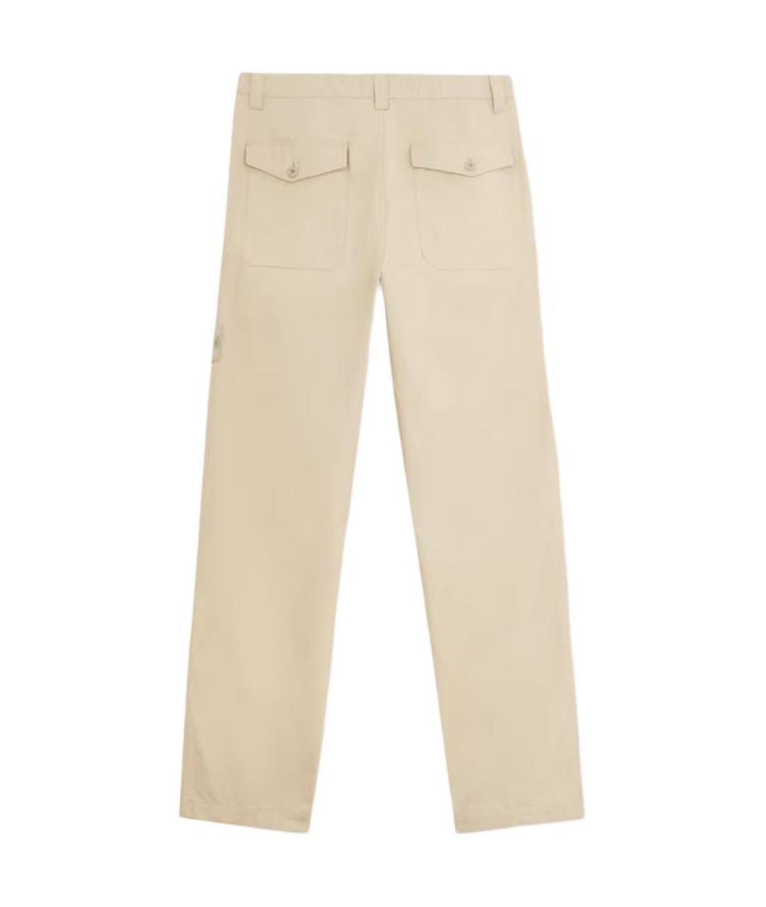 STONE ISLAND Бежевые хлопковые повседневные брюки, фото 2