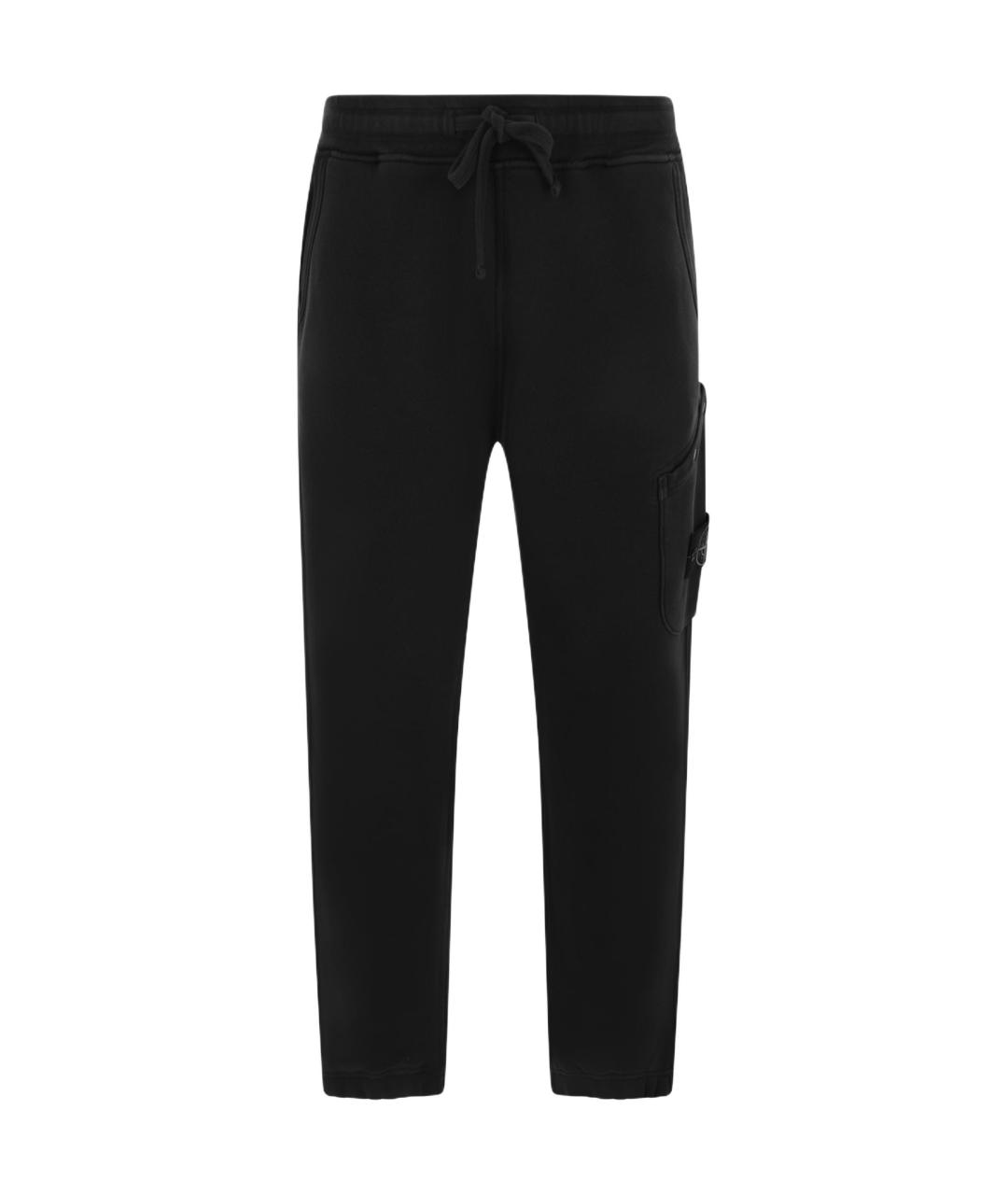 STONE ISLAND Черные хлопковые повседневные брюки, фото 1