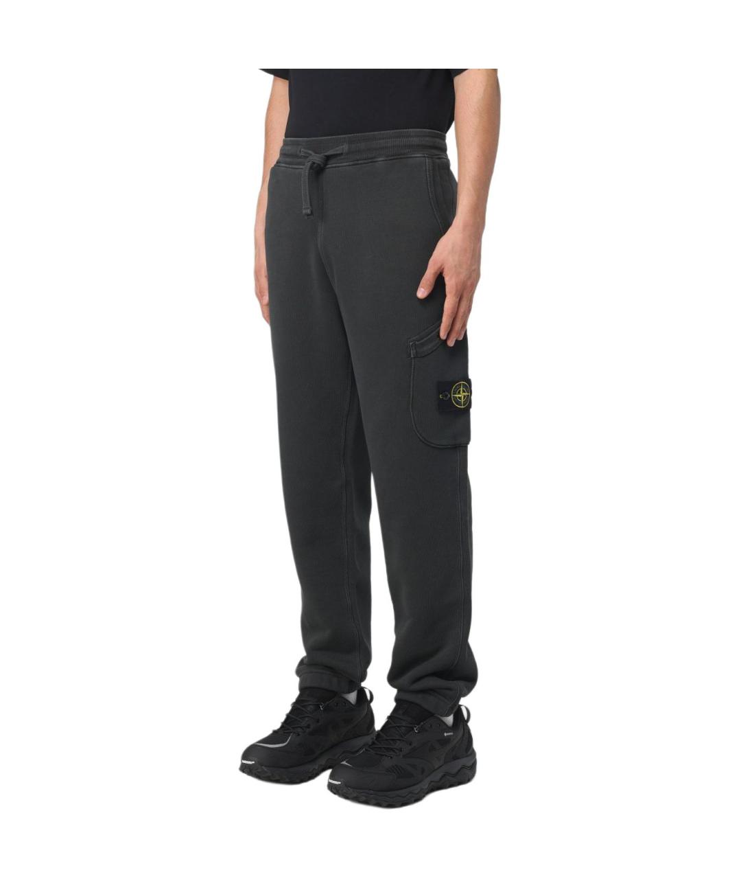 STONE ISLAND Серые повседневные брюки, фото 3
