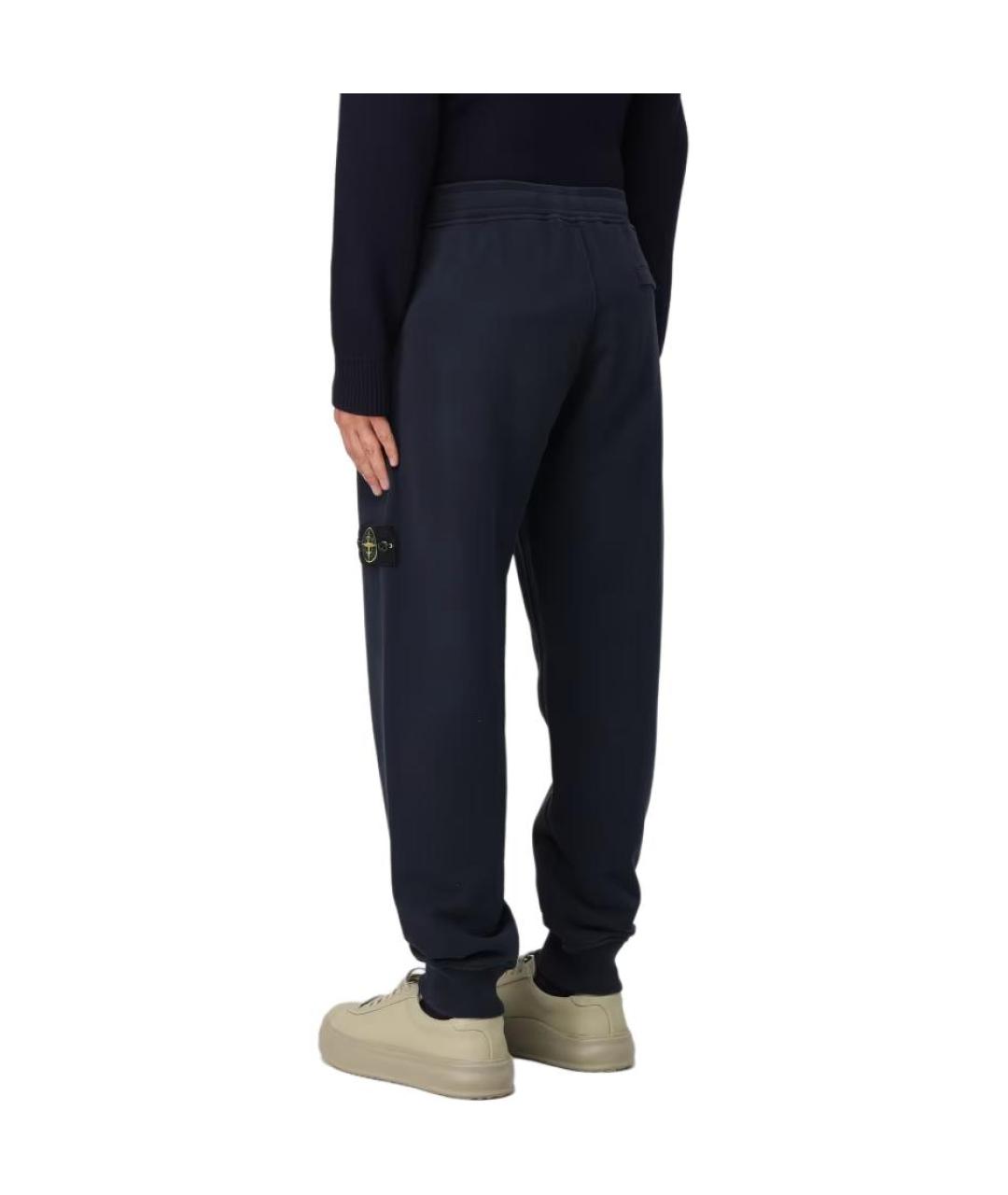 STONE ISLAND Темно-синие хлопковые повседневные брюки, фото 5