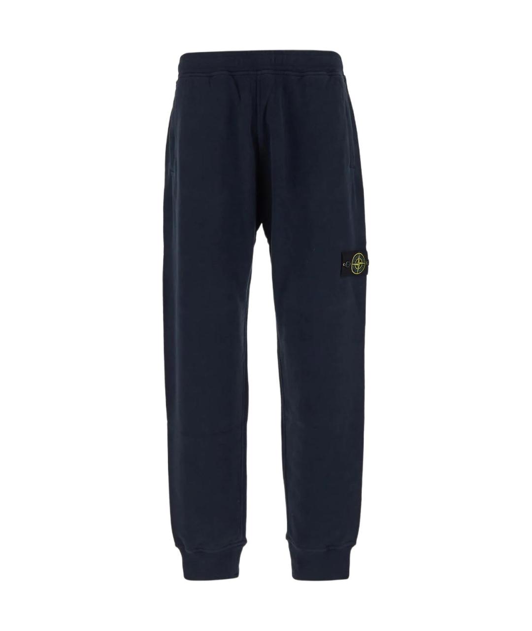 STONE ISLAND Темно-синие хлопковые повседневные брюки, фото 1