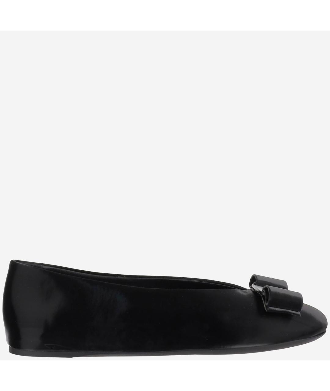 FERRAGAMO Черные кожаные балетки, фото 6